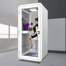 Office Sound Booth with Audio Privacy - Portable Soundproof Booth Includes White Modern Syle,Movable Room with Light,Fans, USB Port for Singing Room, Study