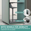 Office Sound Booth with Audio Privacy - Soundproof Recording Booth Includes Green Frame with Curved Corners,Soundproof Room with Light,Steel Plate Structure for Study