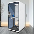 Office Sound Booth with Audio Privacy - Portable Soundproof Pod with White Exquisite Design,Movable Room with Light,Ventilation,Socket for Study,Singing Room,Telephone Booth