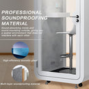 Office Sound Booth with Audio Privacy - Removable Soundproof Booth with White with Arc Border Design,Soundproof Room with Light,Fans, Socket for Study,Telephone Booth