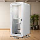 Office Sound Booth with Audio Privacy - Removable Soundproof Booth with White with Arc Border Design,Soundproof Room with Light,Fans, Socket for Study,Telephone Booth