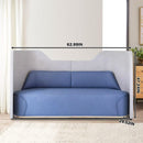 Loveseat Sofa - Modern Couch with Gray and Blue Color Blocking Design,Office Sofa Couches with Side high Backrest for Reception Hall Office Lounge Area
