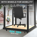 Office Sound Booth with Audio Privacy - Portable Soundproof Booth Includes Three Sided Transparent Design,Movable Room with Light,Fans, USB Port for Singing Room, Reading Pavilion