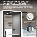 Office Sound Booth with Audio Privacy - Removable Soundproof Booth Includes Magnetic Door Closing Design,Modern Room with Light,Fans,White Tint&Socket for Study
