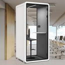 Office Sound Booth with Audio Privacy - Removable Soundproof Booth Includes Magnetic Door Closing Design,Modern Room with Light,Fans,White Tint&Socket for Study