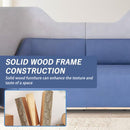 Loveseat Sofa - Modern Couch with Gray and Blue Color Blocking Design,Office Sofa Couches with Side high Backrest for Reception Hall Office Lounge Area