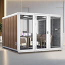 Office Sound Booth with Audio Privacy - Portable Soundproof Booth with White Wood Grain Exterior Design,Movable Room with Light,Fans, USB Port for Study, Telephone Booth(39.37IN)