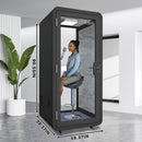 Office Sound Booth with Audio Privacy - Portable Soundproof Booth Includes Black Modern Design,Movable Room with Light,Fans, USB Port for Singing Room, Telephone Booth
