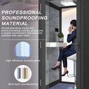 Office Sound Booth with Audio Privacy - Portable Soundproof Booth Includes Black Modern Design,Movable Room with Light,Fans, USB Port for Singing Room, Telephone Booth