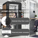 Office Sound Booth with Audio Privacy - Portable Soundproof Booth Includes Black Wood Grain Exterior Design,Movable Room with Light,Fans, USB Port for Study,Singing Room