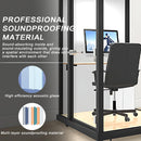 Office Sound Booth with Audio Privacy - Portable Soundproof Booth Includes Three Sided Transparent Design,Movable Room with Light,Fans, USB Port for Singing Room, Reading Pavilion
