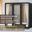 Office Sound Booth with Audio Privacy - Removable Soundproof Booth Includes White Simple Tone,Soundproof Room with Light,Fans, Socket for Sleeping Chamber,Live Broadcast Room