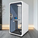 Office Sound Booth with Audio Privacy - Portable Soundproof Pod with White Exquisite Design,Movable Room with Light,Ventilation,Socket for Study,Singing Room,Telephone Booth