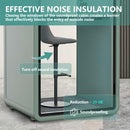 Office Sound Booth with Audio Privacy - Soundproof Recording Booth Includes Green Frame with Curved Corners,Soundproof Room with Light,Steel Plate Structure for Study