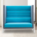 Loveseat Sofa - Modern Couch with Linear Design Backrest,Office Sofa Couches with Spacious Seat Space for Reception Hall Business Negotiation Reception Area