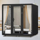 Office Sound Booth with Audio Privacy - Removable Soundproof Booth Includes White Simple Tone,Soundproof Room with Light,Fans, Socket for Sleeping Chamber,Live Broadcast Room