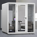 Office Sound Booth with Audio Privacy - Portable Soundproof Booth Includes White Modern Syle,Movable Room with Light,Fans, USB Port for Singing Room, Study