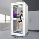 Office Sound Booth with Audio Privacy - Portable Soundproof Booth Includes White Modern Syle,Movable Room with Light,Fans, USB Port for Singing Room, Study