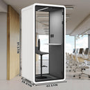 Office Sound Booth with Audio Privacy - Removable Soundproof Booth Includes Magnetic Door Closing Design,Modern Room with Light,Fans,White Tint&Socket for Study