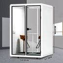Office Sound Booth with Audio Privacy - Portable Soundproof Booth Includes White with Black Border Design,Movable Room with Light,Fans,Socket for Singing Room Office Study