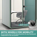 Office Sound Booth with Audio Privacy - Soundproof Recording Booth Includes Green Frame with Curved Corners,Soundproof Room with Light,Steel Plate Structure for Study