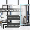 Office Sound Booth with Audio Privacy - Portable Soundproof Booth Includes White with Black Border Design,Movable Room with Light,Fans,Socket for Singing Room Office Study