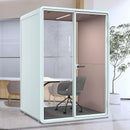 Office Sound Booth with Audio Privacy - Portable Soundproof Pod with Stylish Light Blue Frame,Soundproof Room with Light,Ventilation,Sockets for Office work