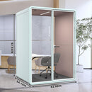 Office Sound Booth with Audio Privacy - Portable Soundproof Pod with Stylish Light Blue Frame,Soundproof Room with Light,Ventilation,Sockets for Office work