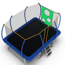 8FT by 14FT Blue Trampoline with Enclosure Net