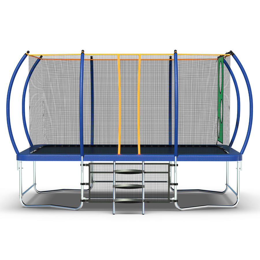 8FT by 14FT Blue Trampoline with Enclosure Net