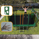 8FT by 14FT Green Trampoline with Enclosure Net