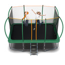 8FT by 14FT Green Trampoline with Enclosure Net