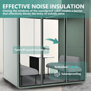 Office Sound Booth with Audio Privacy - Soundproof Recording Booth Includes Green Frame with Curved Corners,Soundproof Room with Light,Steel Plate Structure for Study