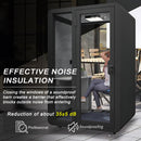 Office Sound Booth with Audio Privacy - Portable Soundproof Booth Includes Black Modern Design,Movable Room with Light,Fans, USB Port for Singing Room, Telephone Booth