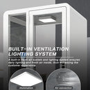 Office Sound Booth with Audio Privacy - Portable Soundproof Booth Includes White Modern Syle,Movable Room with Light,Fans, USB Port for Singing Room, Study