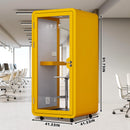 Office Sound Booth with Audio Privacy - Removable Soundproof Booth with Yellow Simple Style, Soundproof Room with Light,Fans,Table for Study,Live Broadcast Cabin