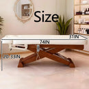 74‘’ Simple Esthetician Bed with Wood-Grain X-Shaped Frame