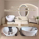 74‘’ Modern Salon Shampoo Bowl with Electric One-Button Adjustment