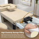 80'' Wide Head SPA Bed with Beige Luxury Grid Pattern