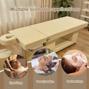 80'' Wide Head SPA Bed with Beige Luxury Grid Pattern