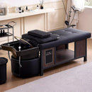 79'' Black Shampoo Bed with Light Therapy Lamp and Open Storage