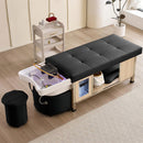 81'' 	Black Shampoo Bed with Water Circulation Waterfall