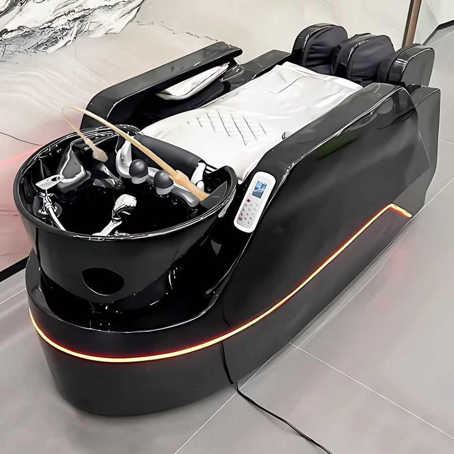 75'' Black Head Spa Bed with Smart Full Body Massage