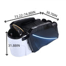74'' 	Black Head Spa Bed with Cool Blue LED Light