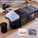 79'' Black Shampoo Bed with Light Therapy Lamp and Open Storage