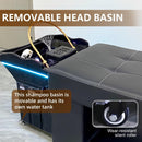 60'' Black Shampoo Bed with LED Atmosphere Light Portable Basin