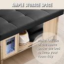 81'' Luxurious Head Spa Bed with Black Leather Modern Design