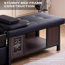 79'' Black Shampoo Bed with Light Therapy Lamp and Open Storage