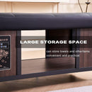 79'' Black Shampoo Bed with Light Therapy Lamp and Open Storage