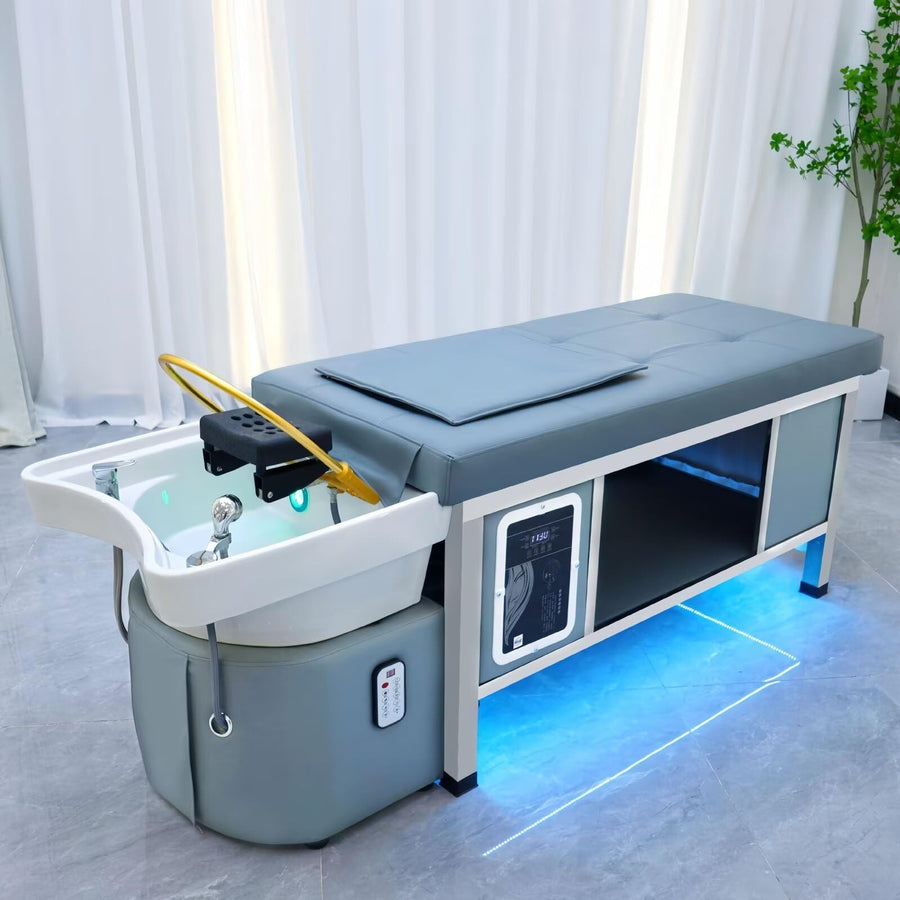 79'' Stylish Massage Shampoo Bed with Light Therapy Lamp